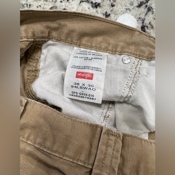 Mens Wrangler 94LSWAO Tan Work Pants - Picture 4 of 4
